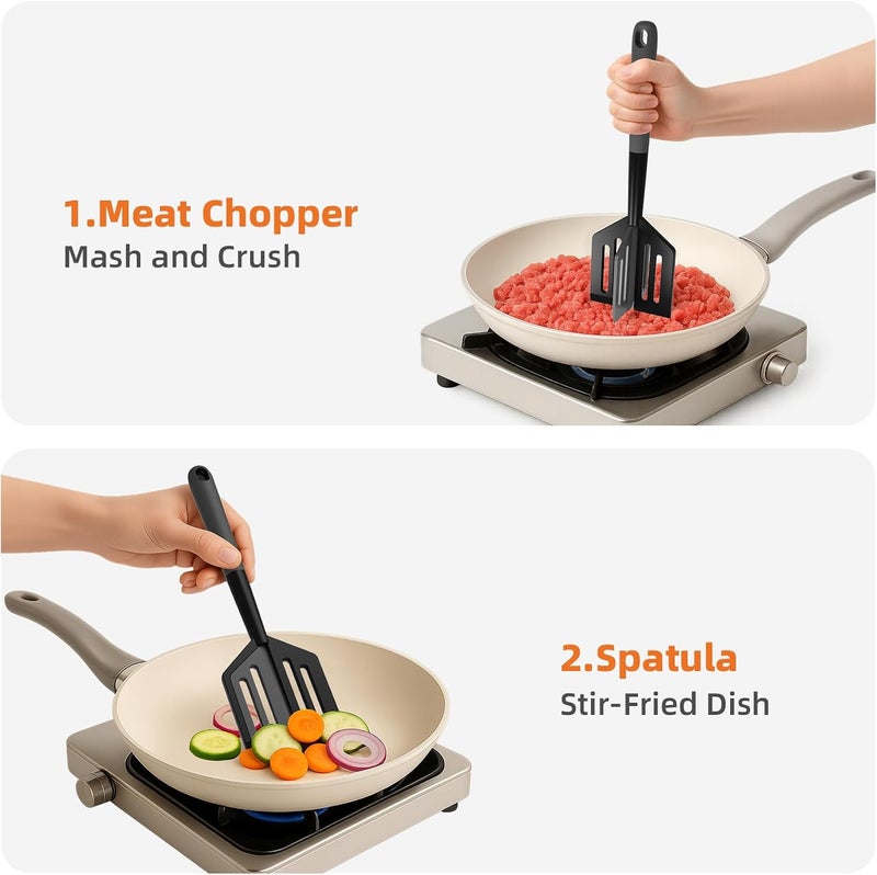 Mage Crab Meat Chopper, Heat Resistant Meat Masher for Hamburger, Ground Beef Smasher, Non Stick Mix Ground Chopper, Mix and Chop Potato Masher Tool 2in1 Twist Design - Image 3